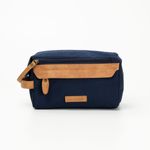 Necessaire Canvas Marinho e Marrom