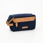 Necessaire Canvas Marinho e Marrom