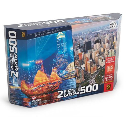 Puzzle 500 peças Duplo - Skylines Cosmopolitas