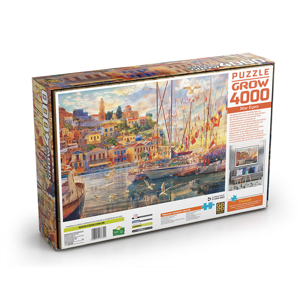 Quebra Cabeça Puzzle 4000 Peças Ruas de Paris 4102 GROW Jogo de Mesa  Educativo Didático Coleção