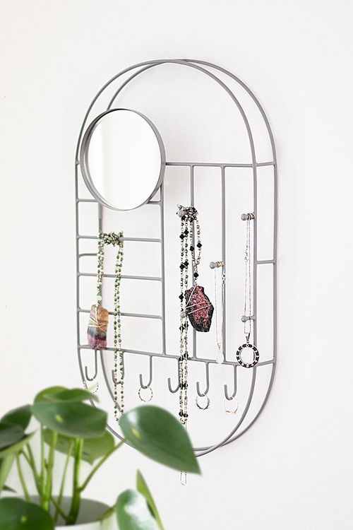 Porta-joias de Parede com Espelho