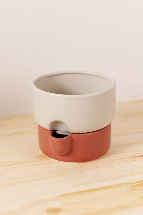 Vaso autoirrigavel em ceramica terracot