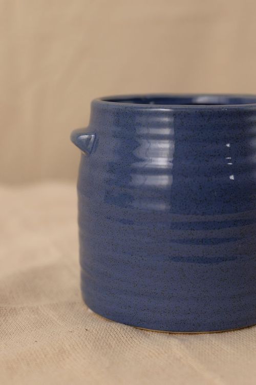 Vaso glaze azul p