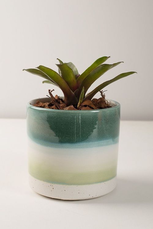 VASO CERÂMICA TONS DE VERDE