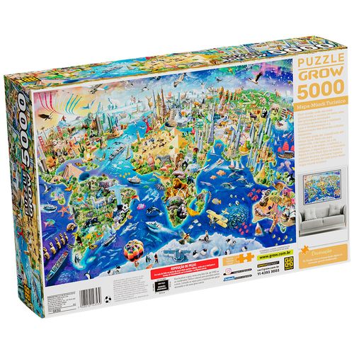 Puzzle 5000 peças Mapa-Múndi Turístico
