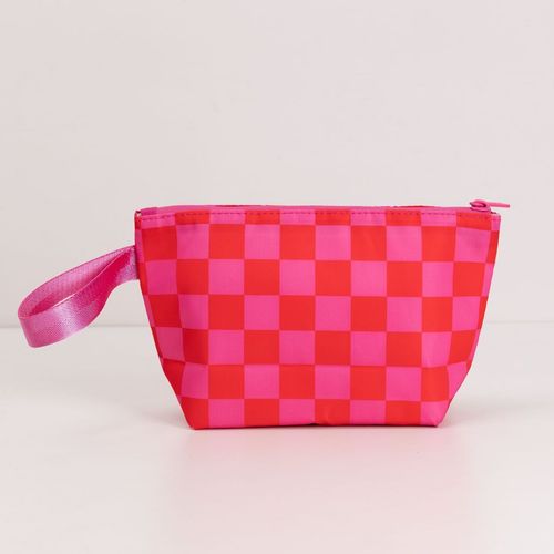 Necessaire Termica Xadrez Pink Vermelho