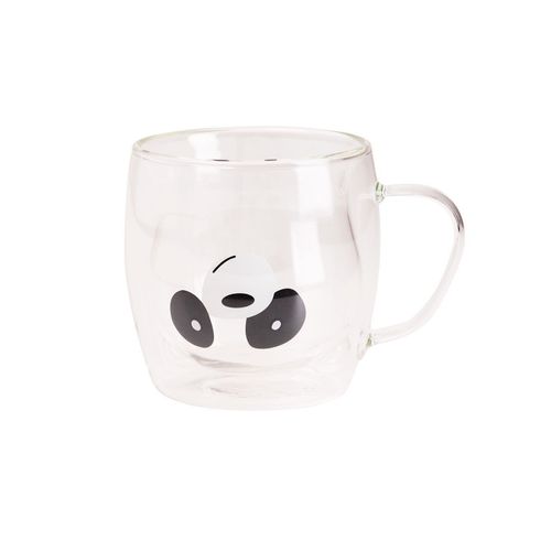 Caneca de Vidro Com Alca Panda