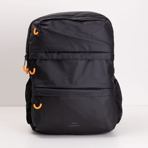 Mochila Emborrachada Bolsos Preto