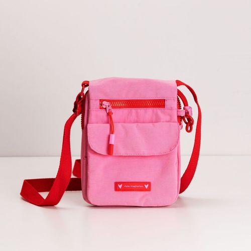 Bolsinha Crossbody Rosa e Vermelha