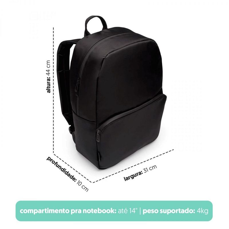 Mochila-Laptop-Water-Resistant-Preta