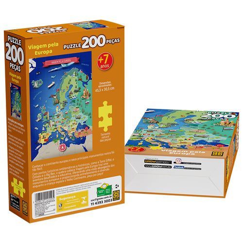 Quebra-cabeça 200 peças Viagem pela Europa