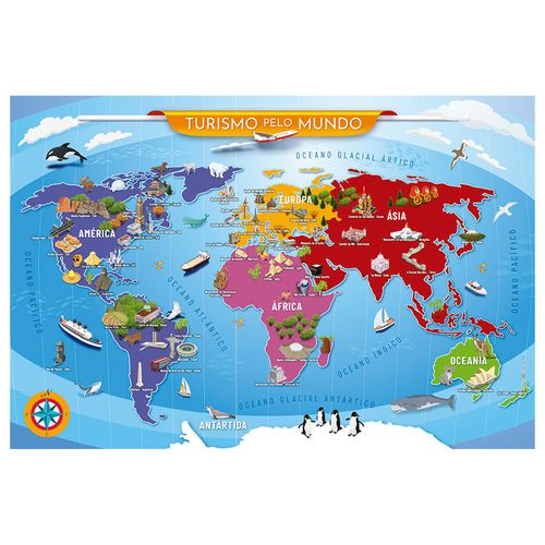 Quebra-cabeça 200 peças Turismo pelo Mundo