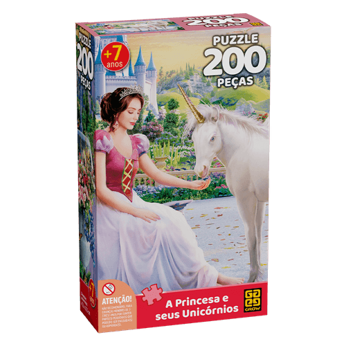 Quebra-cabeça 200 peças A Princesa e seus Unicórnios