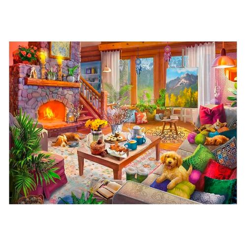 Puzzle 1000 peças Sala Aconchegante - Importado - Ravensburger