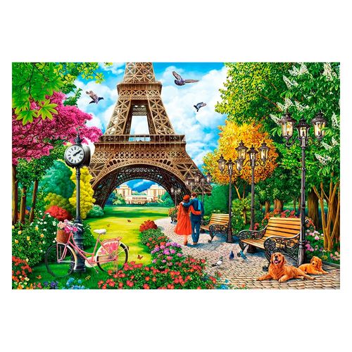 Puzzle 1000 peças Primavera em Paris  - Imp. Castorland