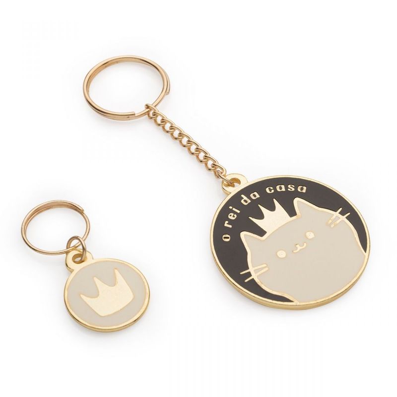 Chaveiro-e-Placa-Pet-Gato-Rei-Da-Casa