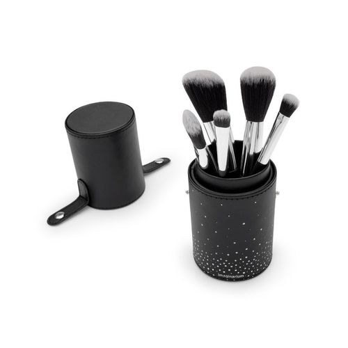 Kit de Pinceis Basico Preto e Prata